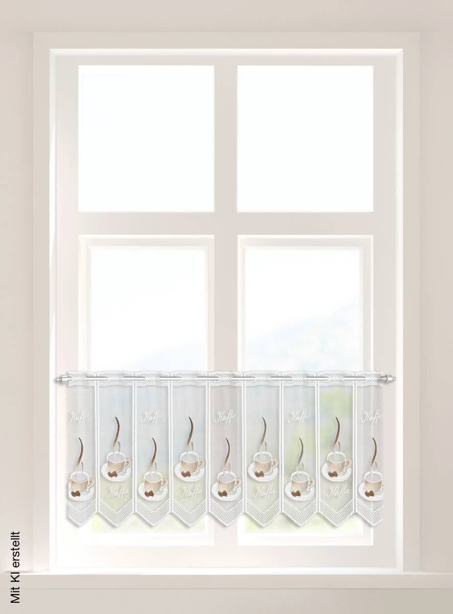 POCOline Scheibengardine Kaffee braun B/L: ca. 145x45 cm