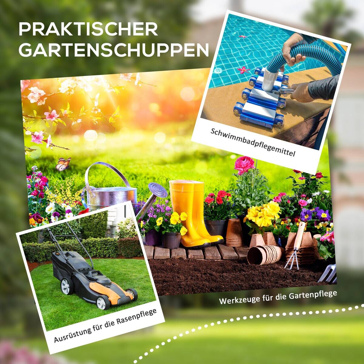 Outsunny Gartenhaus grau B/H/L: ca. 149x192x122 cm