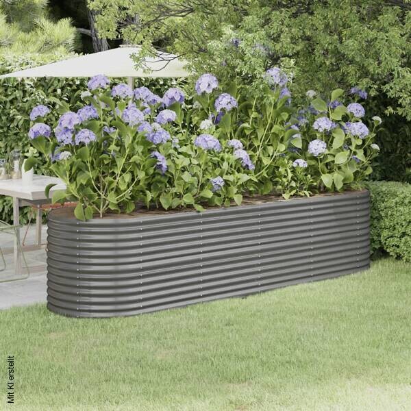 Hochbeet grau Stahl B/H/L: ca. 80x68x296 cm