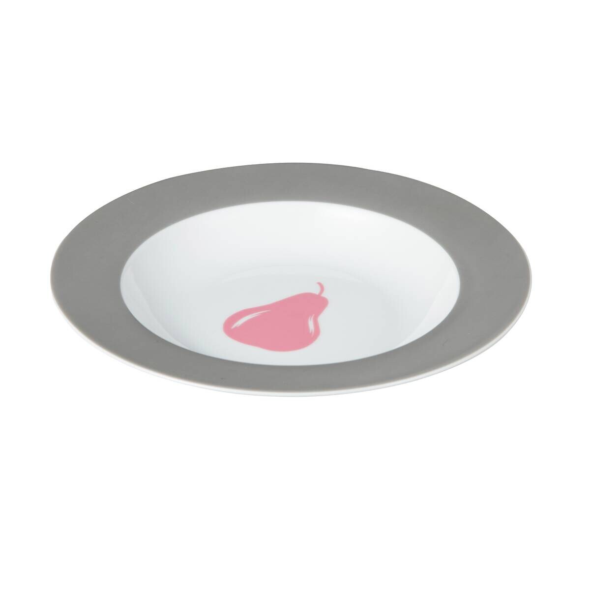 BENETTON Essteller tief BENETTON FRUITS schwarz Porzellan D: ca. 21 cm