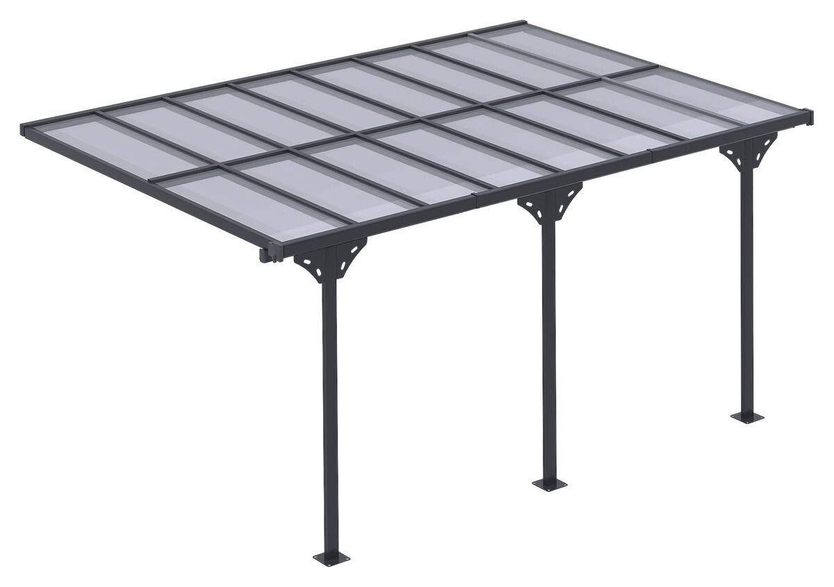Outsunny Pavillon grau Aluminium B/H/L: ca. 302x250x435 cm