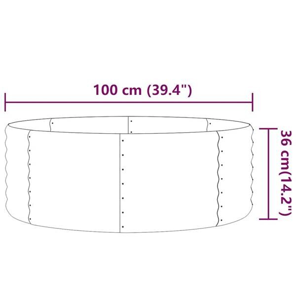 Hochbeet grau Stahl B/H/L: ca. 100x36x100 cm