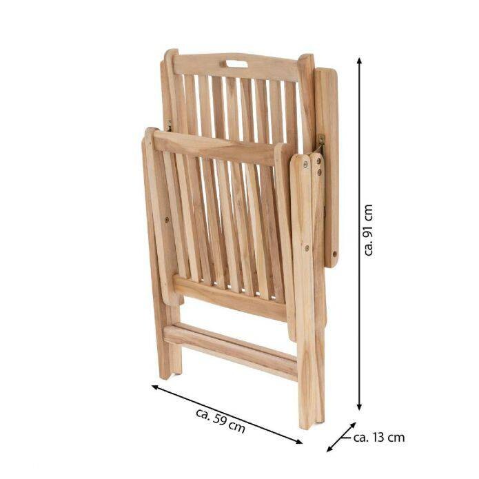 VCM Gartenstuhl braun Teakholz B/H/T: ca. 56x110x75 cm