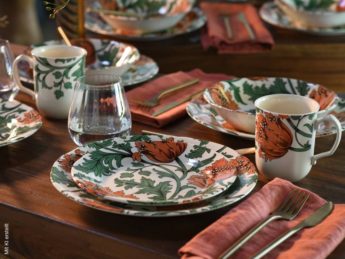 CreaTable Kombiservice Florentina rot Steingut 16 tlg.