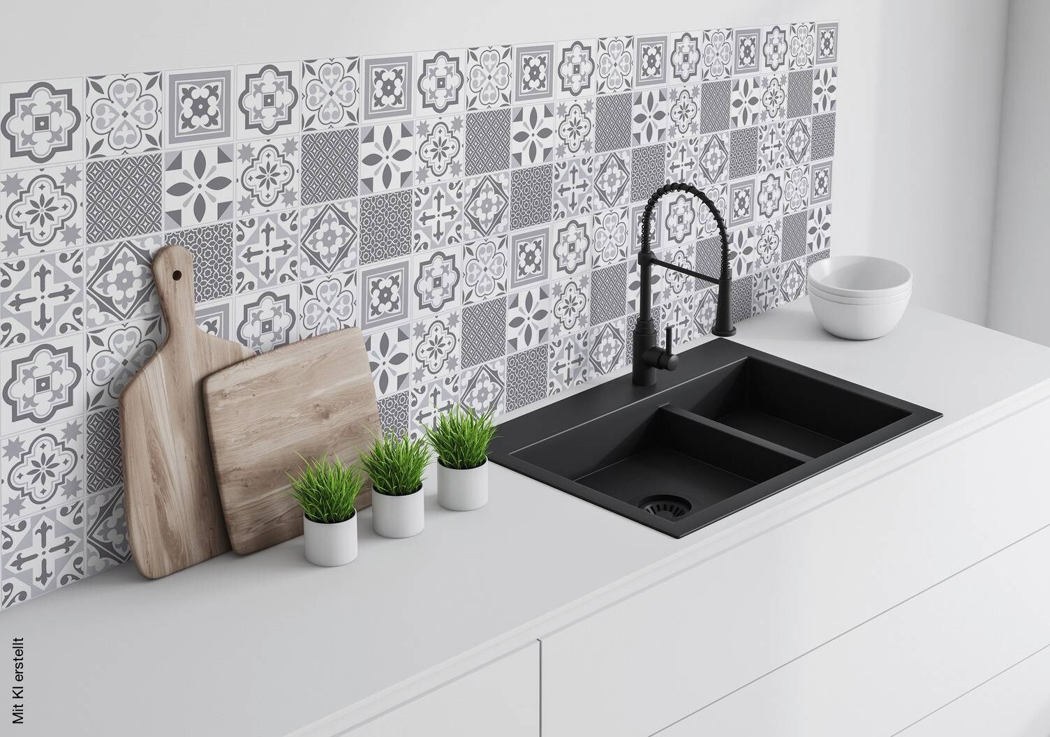 d-c-fix Wandfliese selbstklebend grau B/L: ca. 30,5x30,5 cm