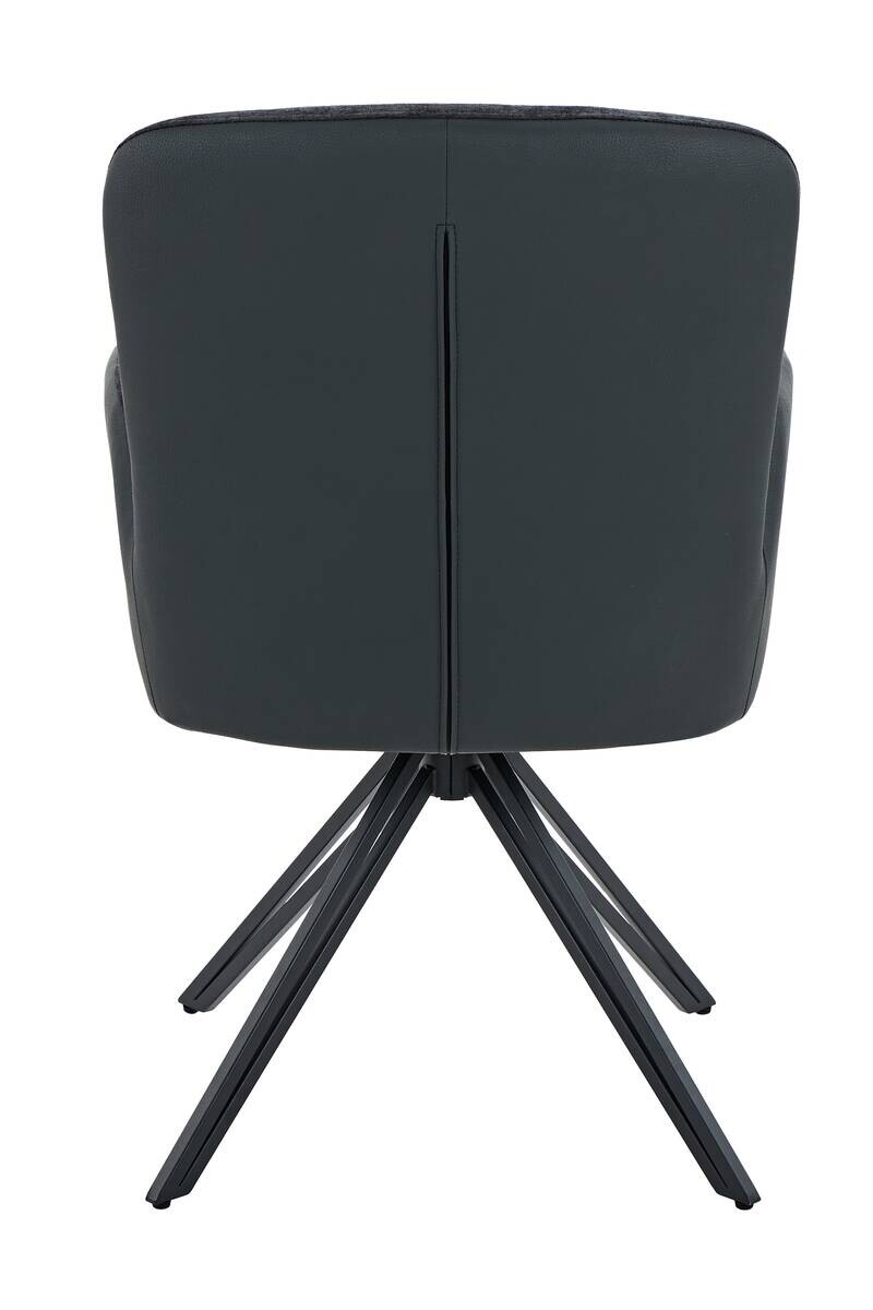 Drehstuhl Milazzo schwarz Kunstleder Webstoff B/H/T: ca. 60x92x68 cm