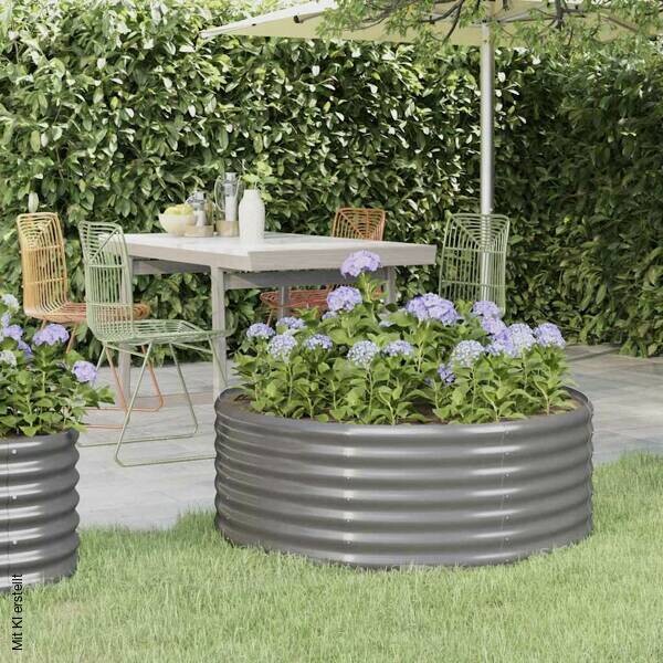 Hochbeet grau Stahl B/H/L: ca. 100x36x100 cm