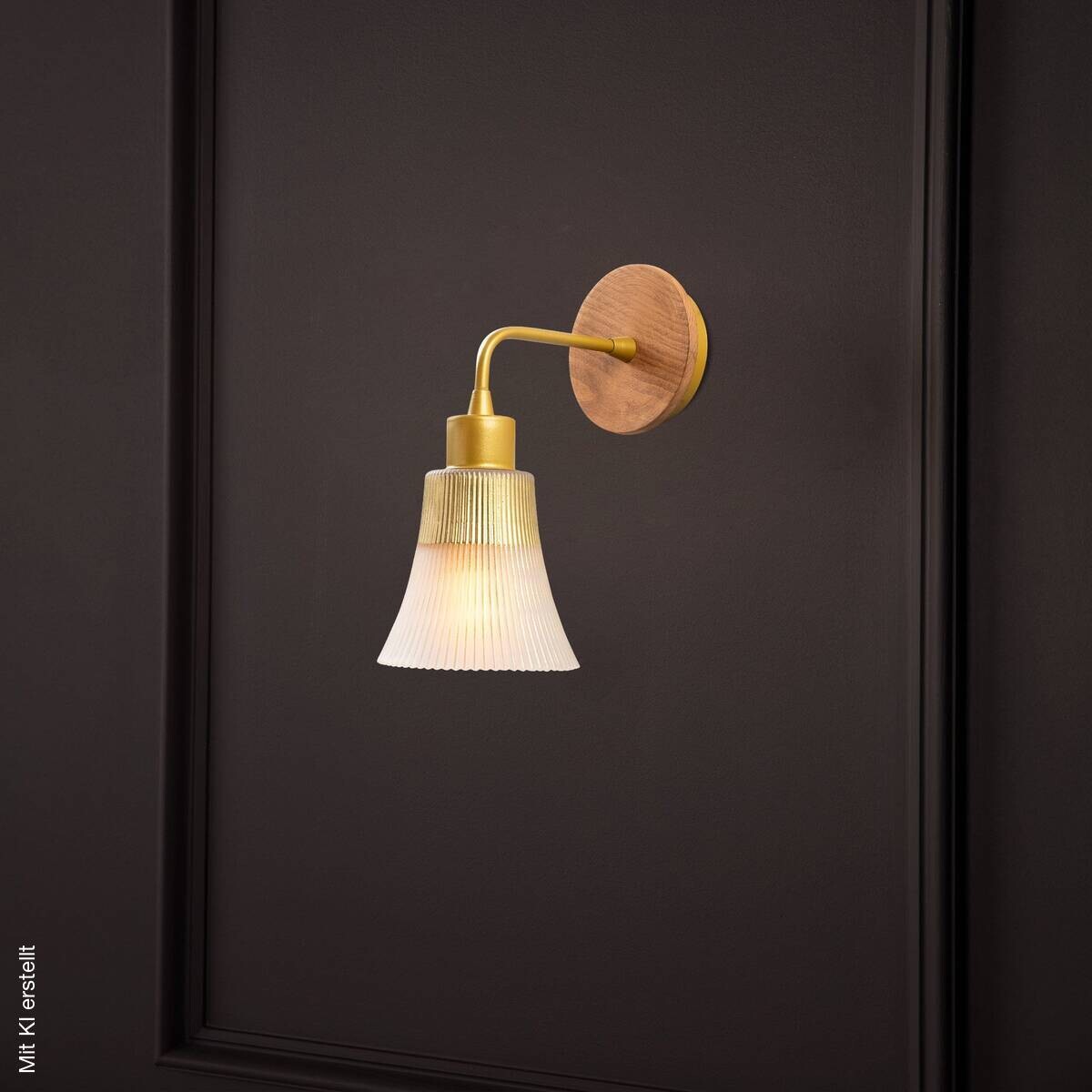 Opviq Wandleuchte gold Eisen Glas B/H/L: ca. 13x28x13 cm E27 1 Brennstellen