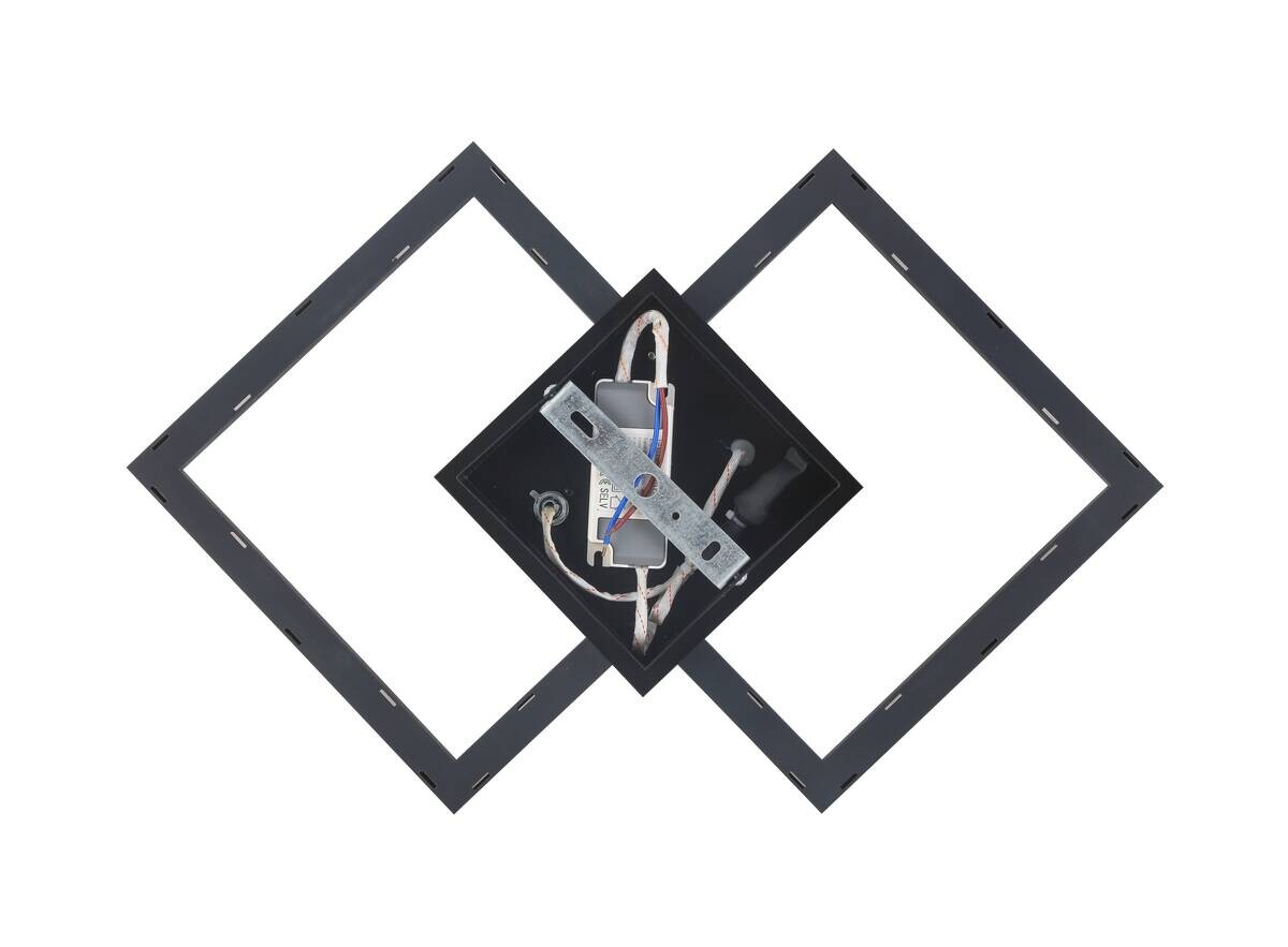 Deckenleuchte schwarz Kunststoff B/H/L: ca. 33x7x53 cm