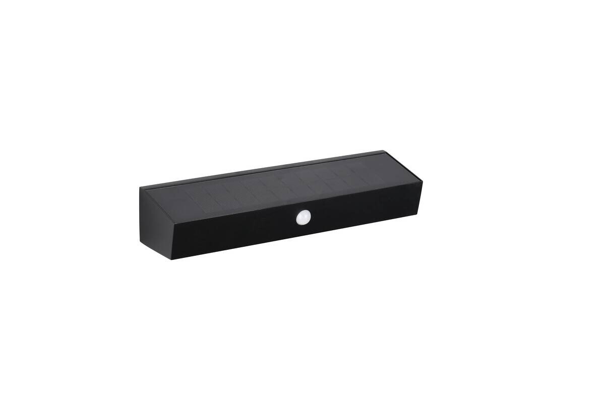 Solar-Außenwandleuchte schwarz B/H/T: ca. 3,5x6x9,5 cm