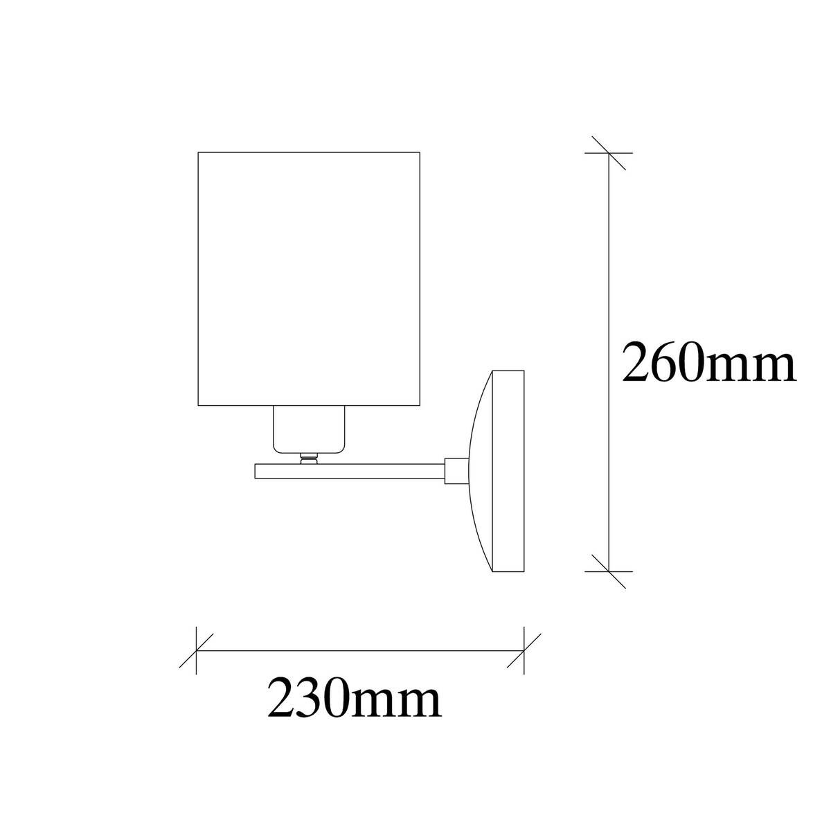 Opviq Wandleuchte schwarz creme Stoff Metall B/H/L: ca. 23x26x14 cm E27 1 Brennstellen