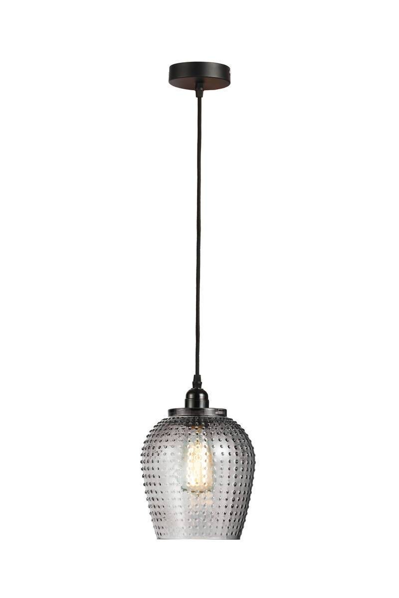 Kayoom Pendelleuchte Riva grau Glas B/H/L: ca. 18x27x18 cm E27 1 Brennstellen