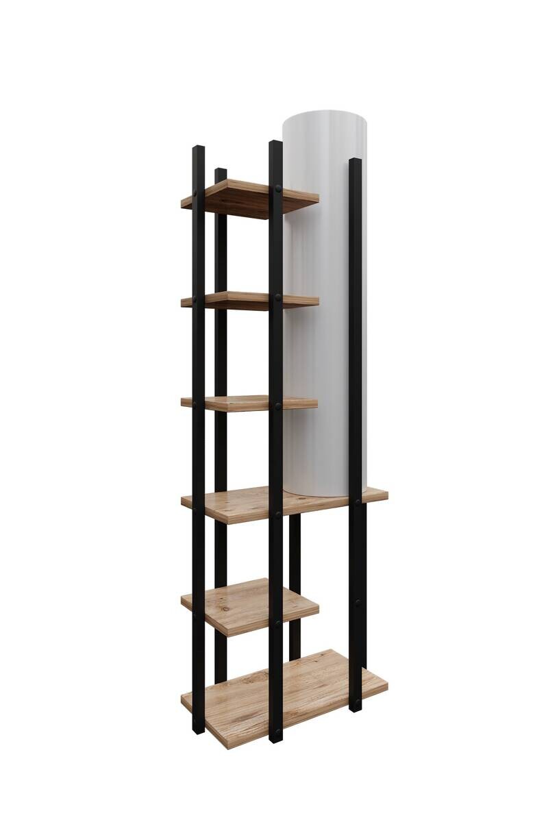 Opviq Stehleuchte weiß schwarz MDF Spanplatte B/H/T/L: ca. 25x135x25x45 cm E27 1 Brennstellen