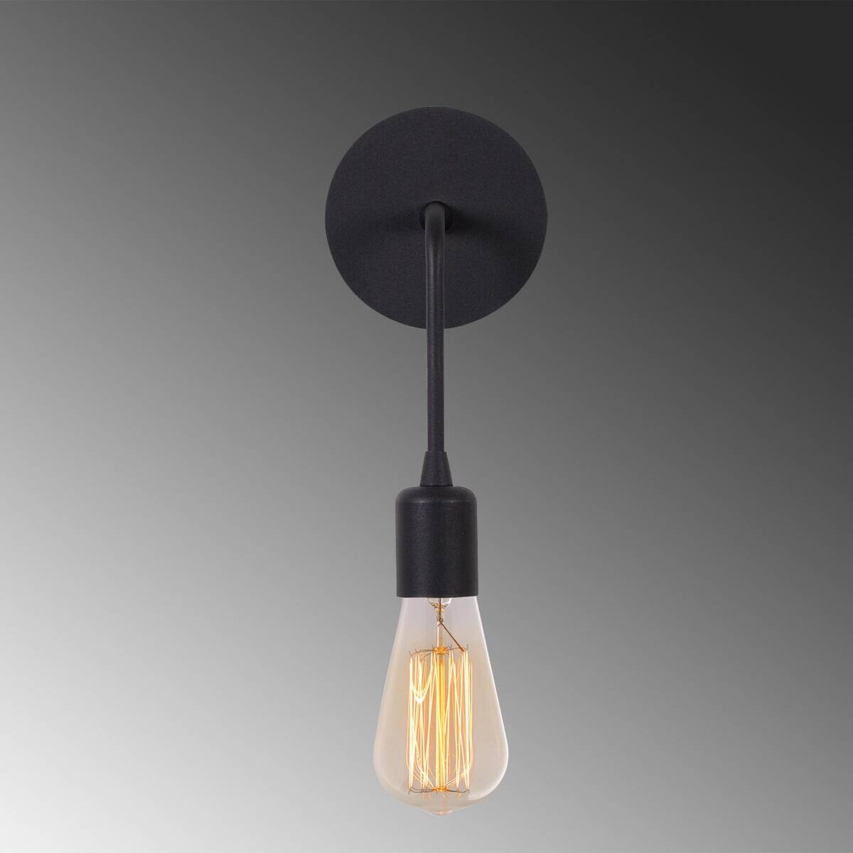 Opviq Wandleuchte schwarz Eisen B/H/L: ca. 12x27x6 cm E27 1 Brennstellen