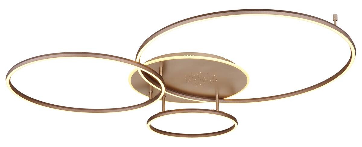 GLOBO LED-Deckenleuchte champagner kaffee Metall Aluminium B/H/L: ca. 99x13x127 cm 1 Brennstellen