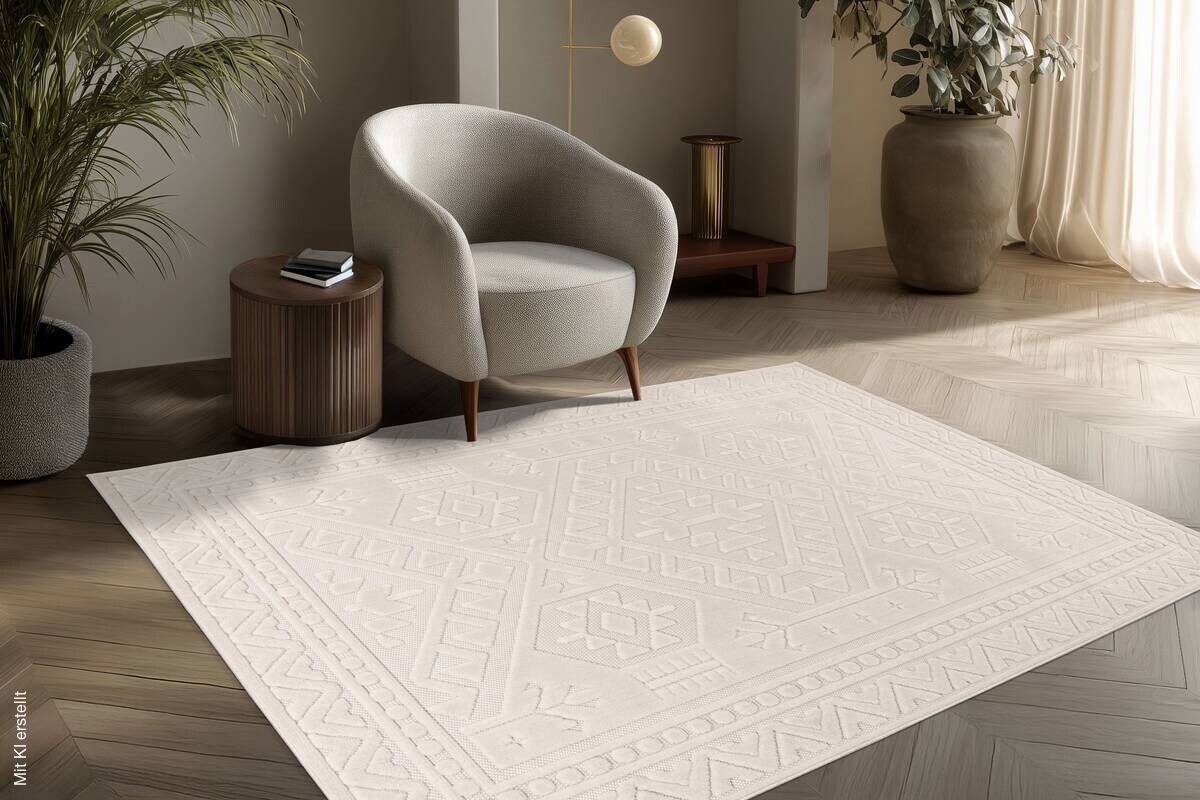Kayoom Teppich Dreamcatcher 425 elfenbein B/L: ca. 80x150 cm
