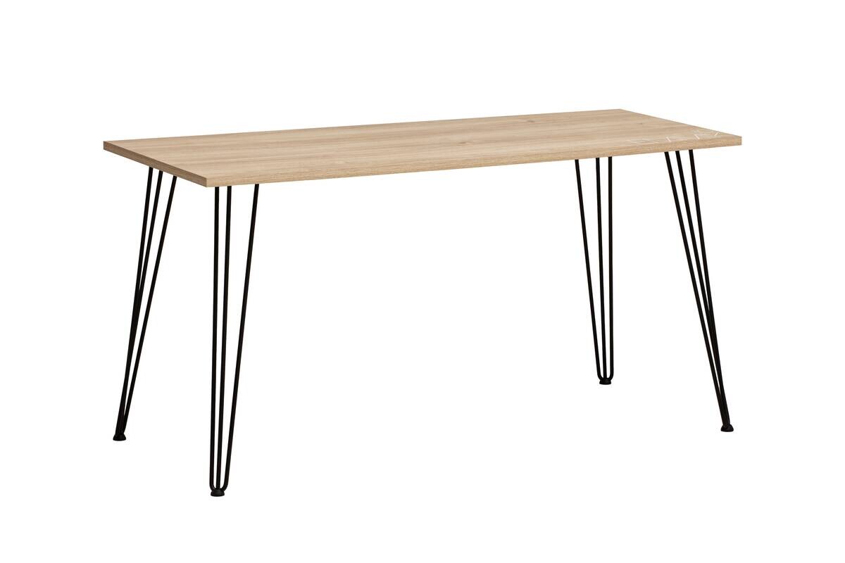 Schreibtisch Emmik schwarz Eiche Eiche weiß Nachbildung B/H/T: ca. 138x73,7x60 cm