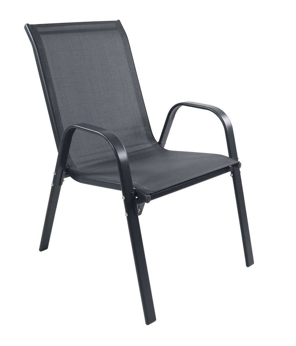 VCM Gartenstuhl 4er Set anthrazit Textilene B/H/L: ca. 56x89x73 cm