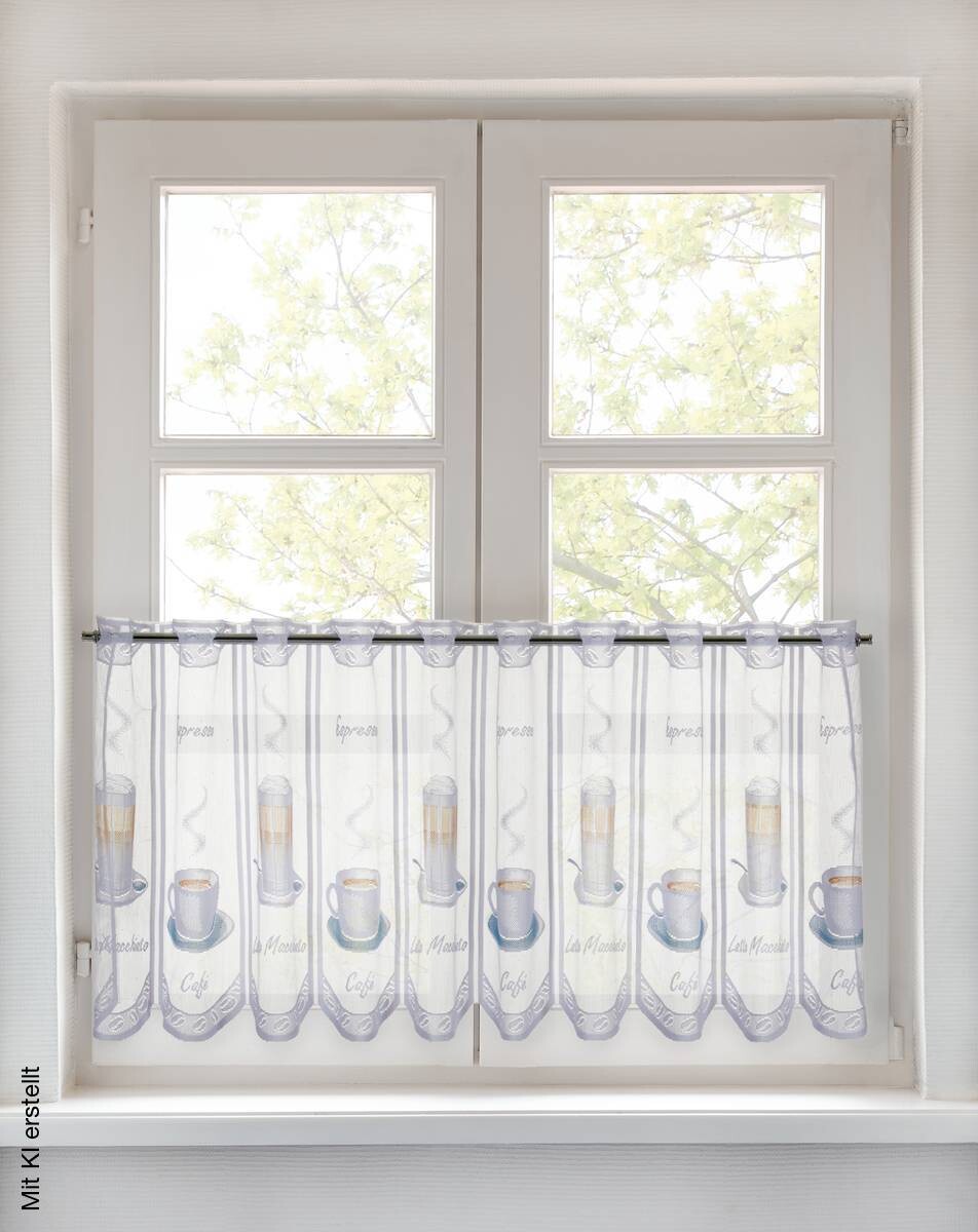 POCOline Scheibengardine Cappuccino braun B/L: ca. 145x45 cm