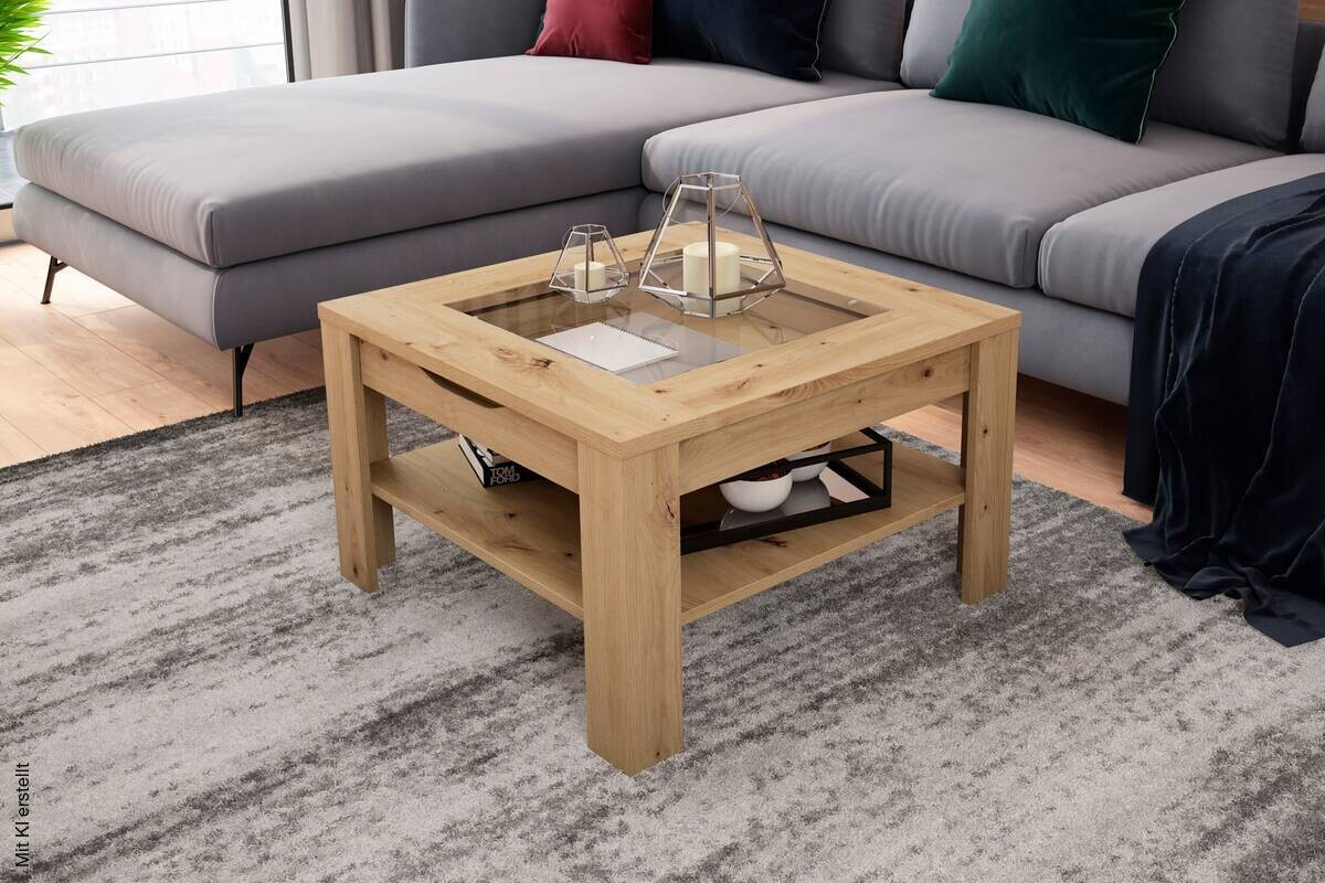 Couchtisch RALPH Eiche Artisan Nachbildung B/H/T: ca. 67x43x67 cm