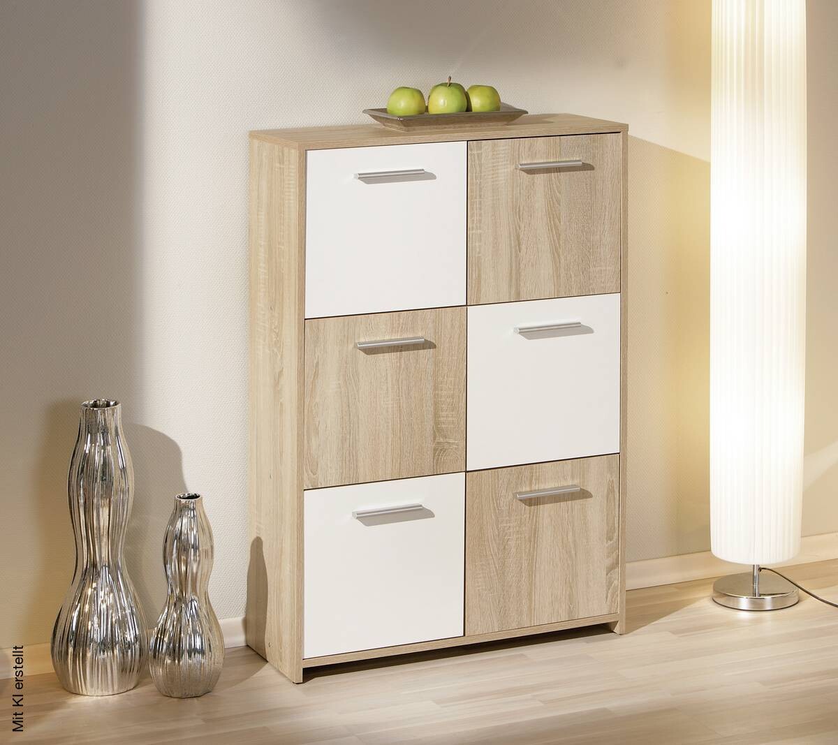 Kommode Egadi Eiche Sonoma Nachbildung weiß B/H/T: ca. 77x115x30 cm
