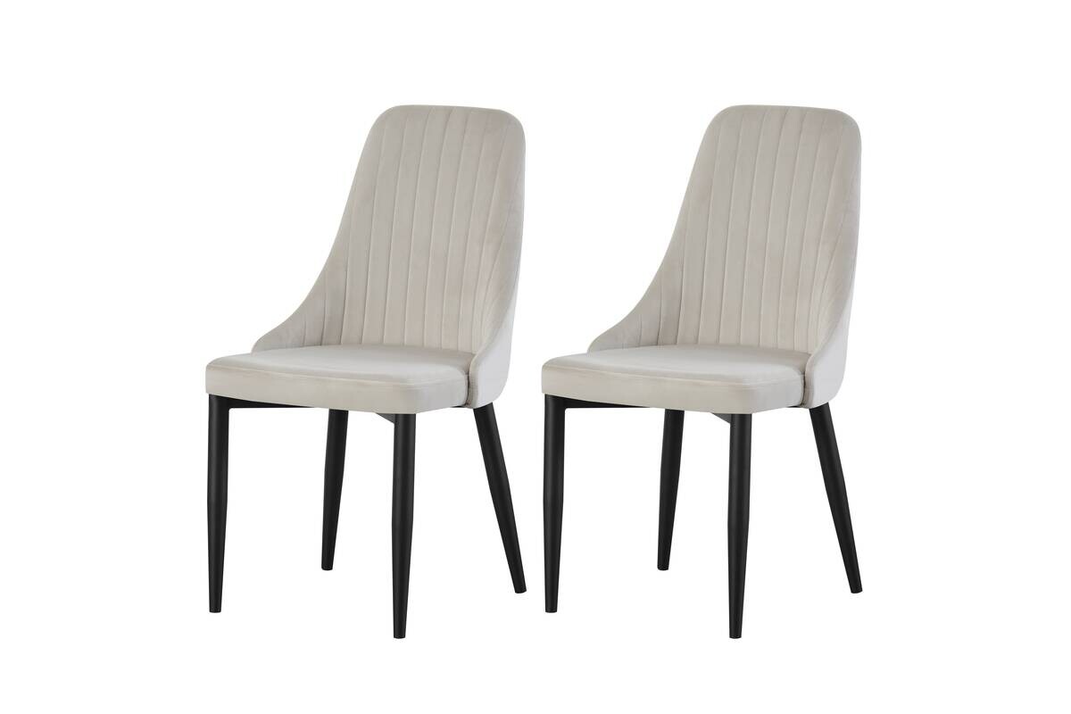 Stuhl CLAUDIA, 2er Set creme Samt B/H/T: ca. 44x88x58 cm