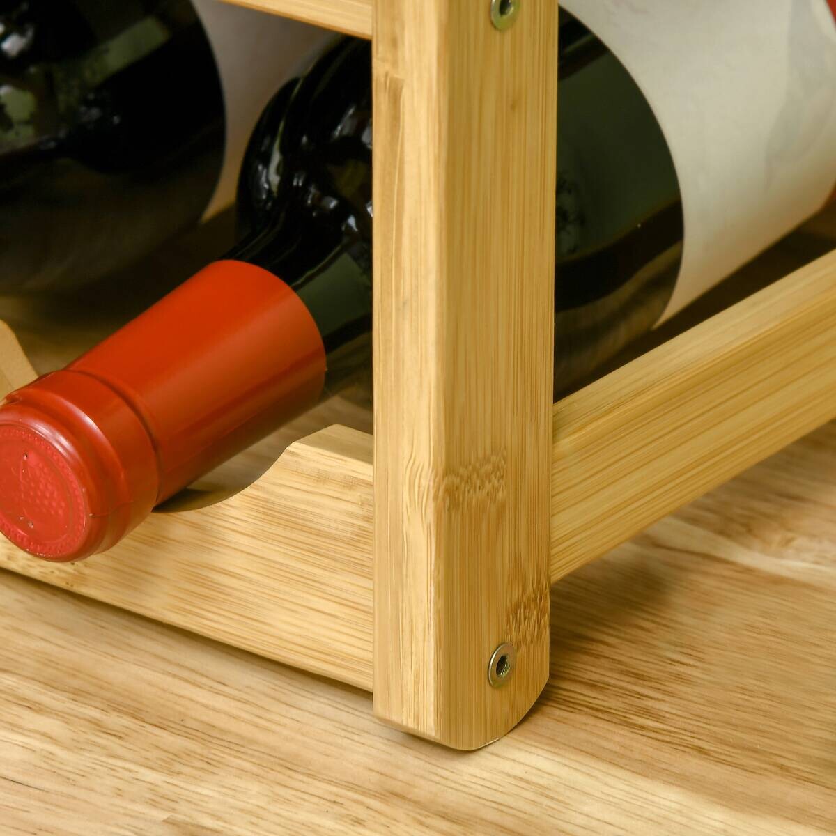 HOMCOM Weinregal natur Bambus B/H/L: ca. 23,5x43x38 cm