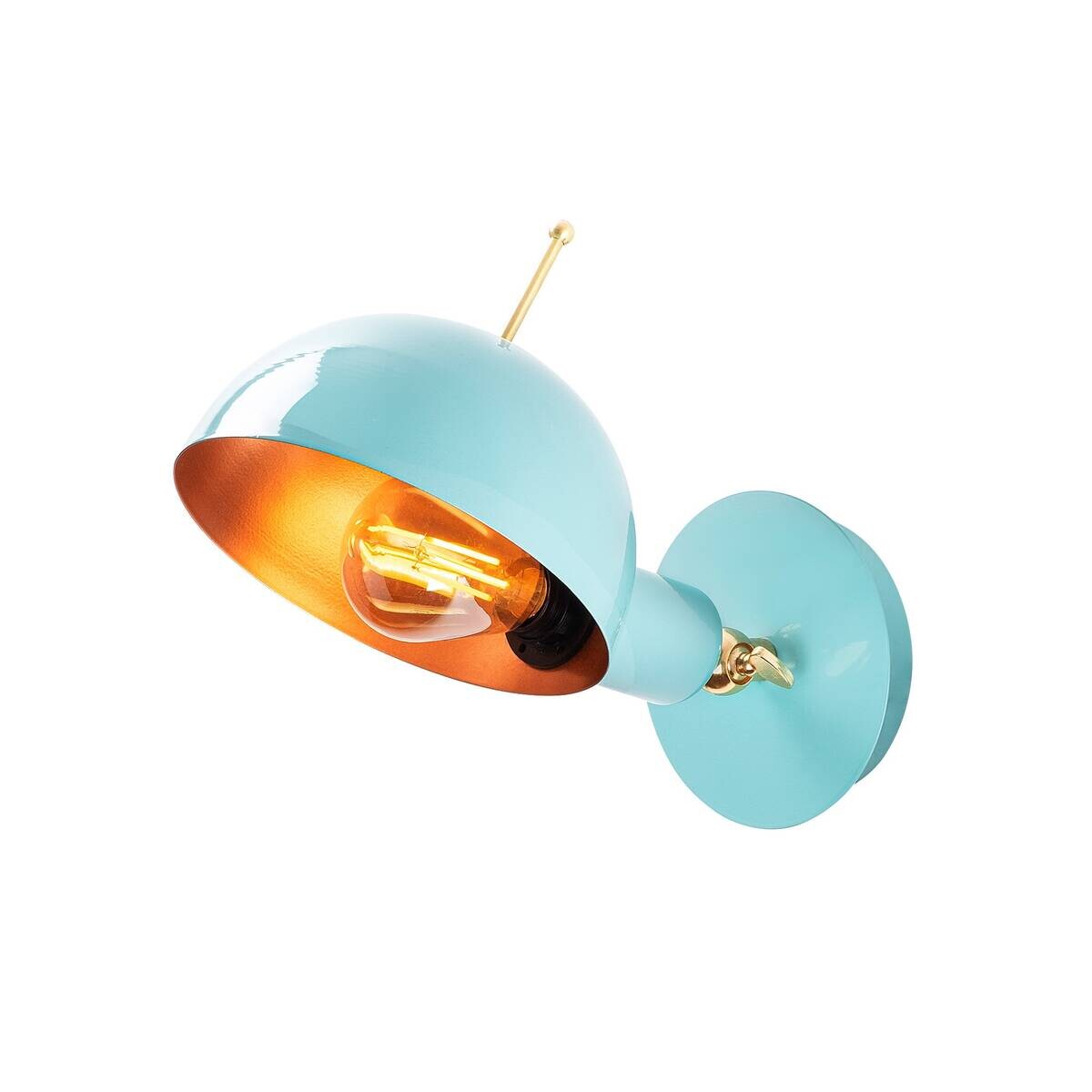 Opviq Wandleuchte Kupfer türkis Metall B/H/L: ca. 23x20x15 cm E27 1 Brennstellen