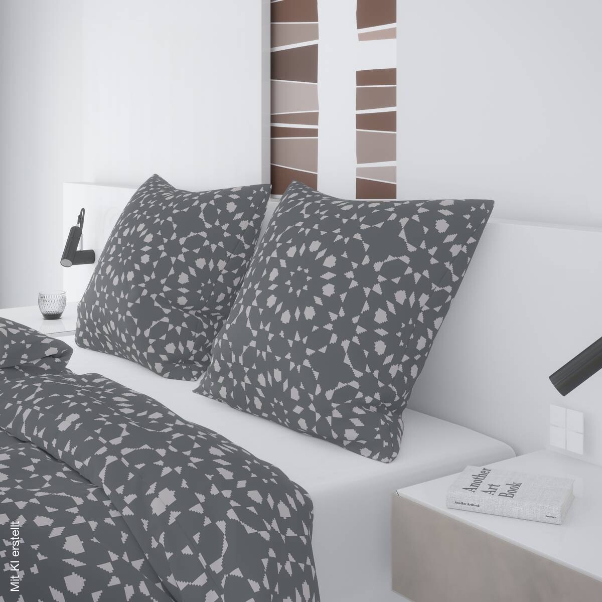 Microfaser Bettwäsche grau Polyester B/L: ca. 135x200 cm