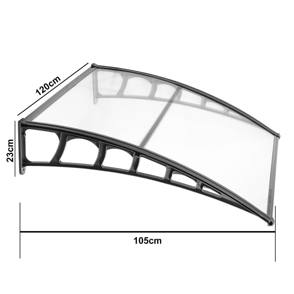 Brosplast Vordach transparent B/H/L: ca. 120x23x105 cm