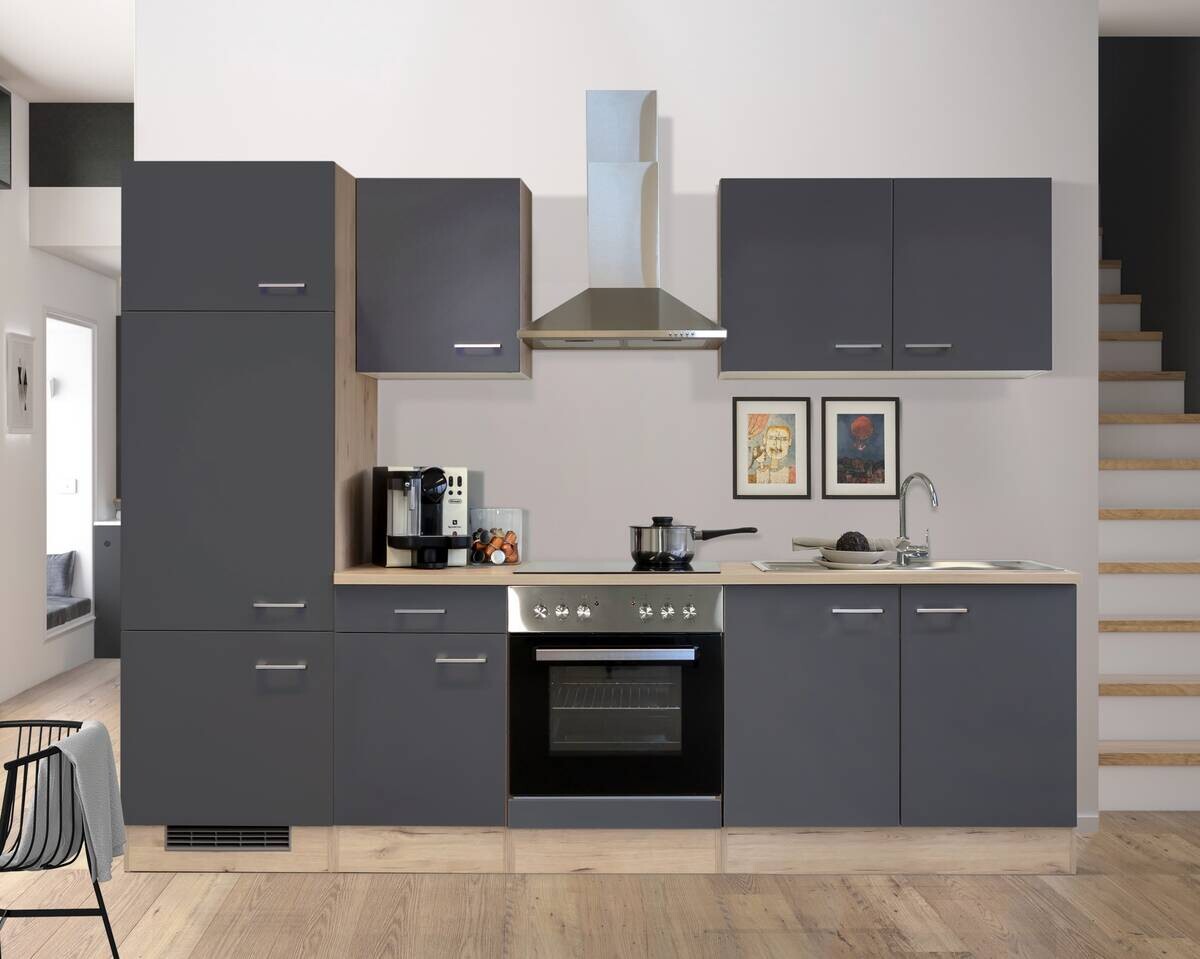 Flex-Well Küchenblock Morena Basalt matt B/H/T: ca. 270x200x60 cm