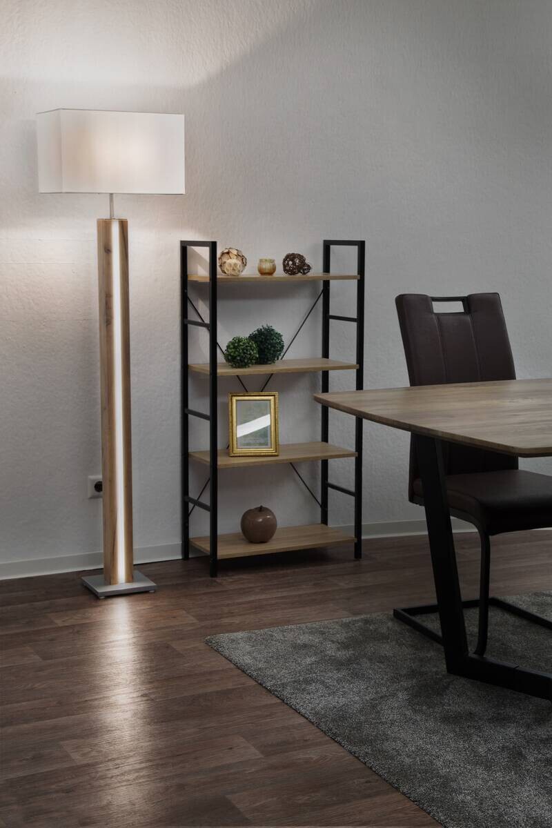 GLOBO Stehleuchte Forest beige natur Metall Textil MDF B/H/L: ca. 40x150x27 cm 2 Brennstellen