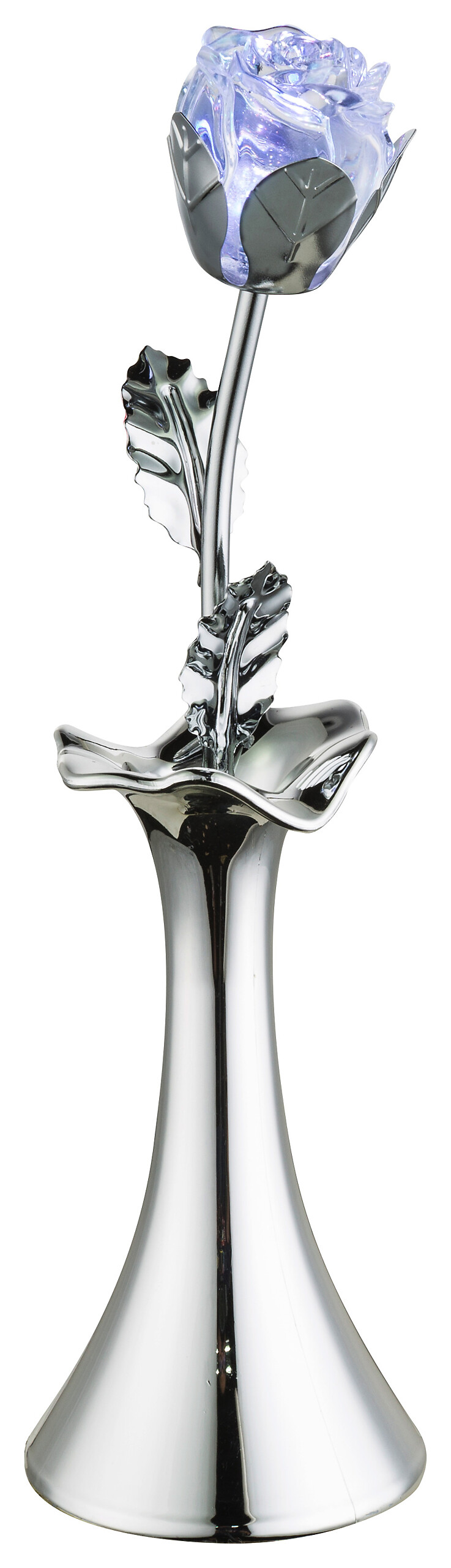 GLOBO Tischleuchte Rosi Chrom klar Metall Acryl H/D: ca. 29x8 cm