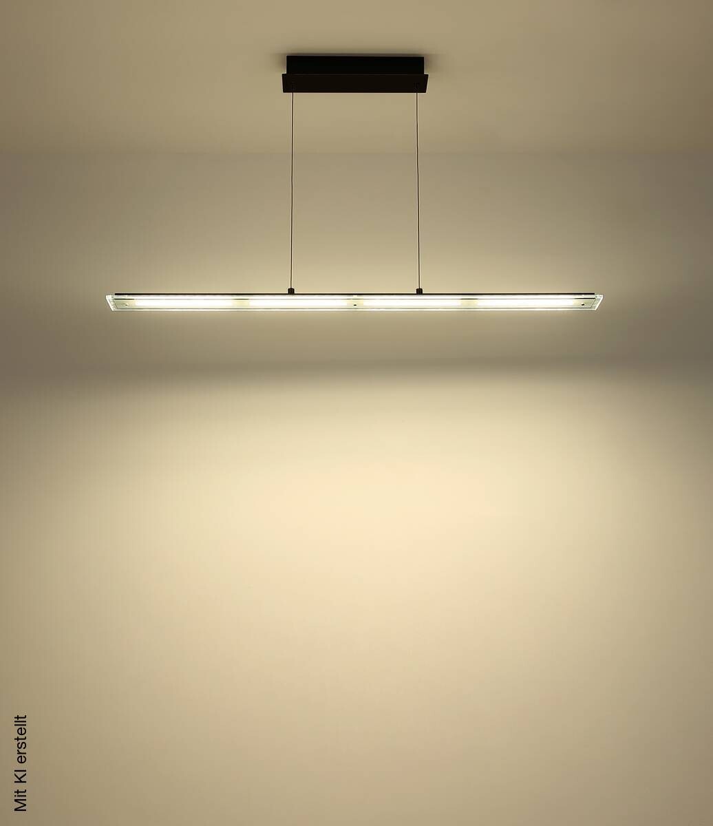 GLOBO LED-Pendelleuchte Novak schwarz Metall Glas B/L/D: ca. 9x115x150 cm