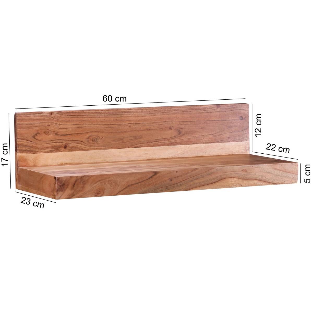 Wandregal natur B/H/T: ca. 60x17x23 cm