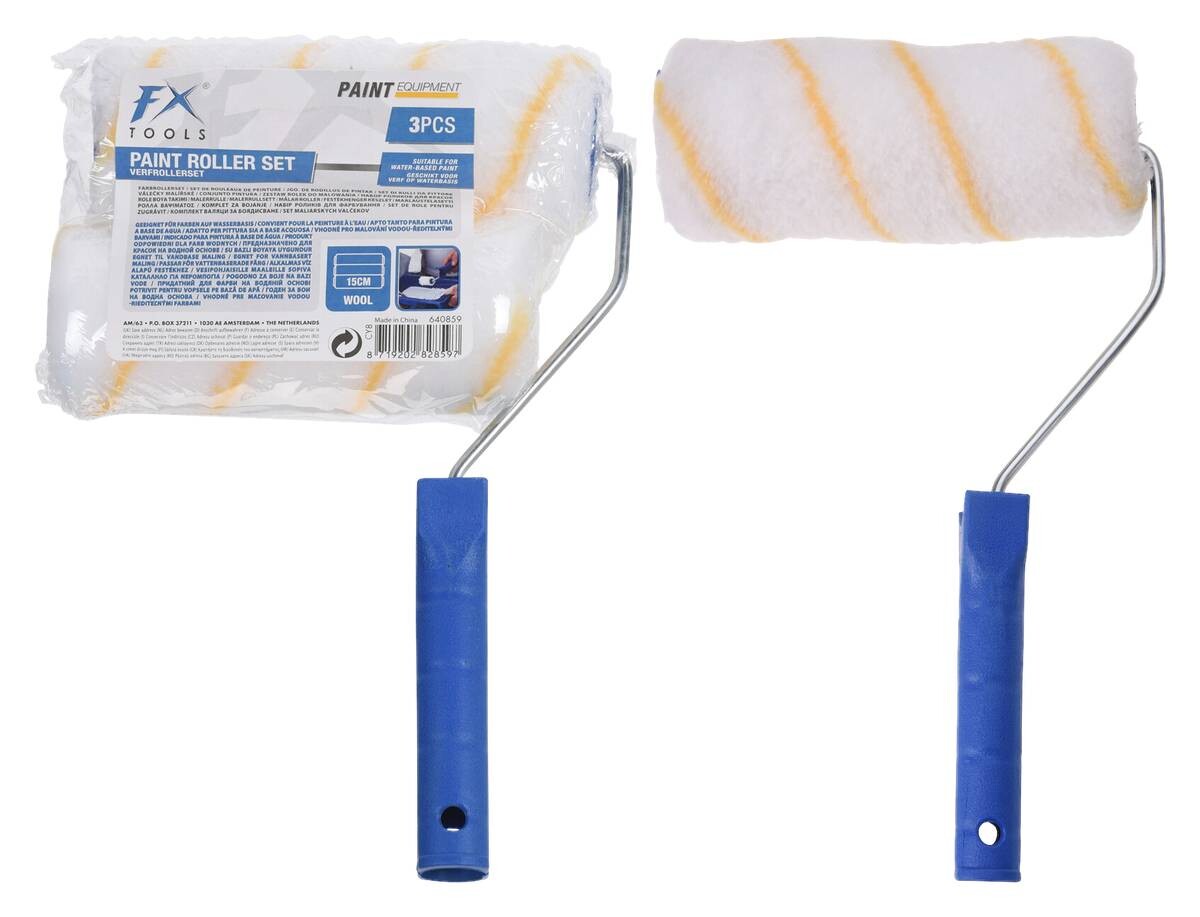 Malerrollen blau 3 tlg.