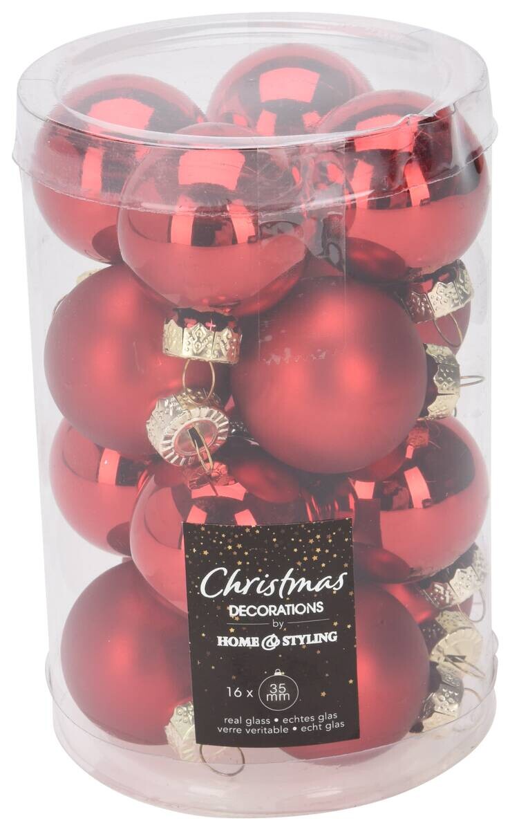 Weihnachtskugel rot D: ca. 3,5 cm