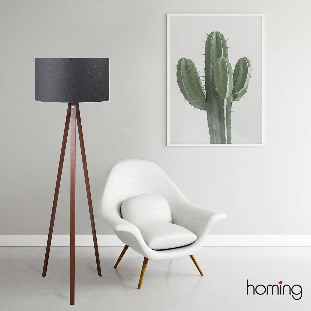 Opviq Stehleuchte anthrazit MDF PVC B/H/T/L/D: ca. 38x140x38x38x38 cm E27 1 Brennstellen