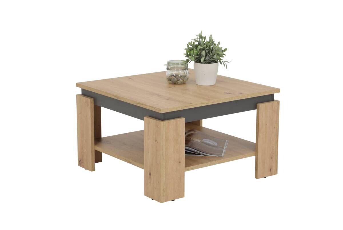 Couchtisch Tim III Eiche anthrazit B/H/T: ca. 68x41x68 cm