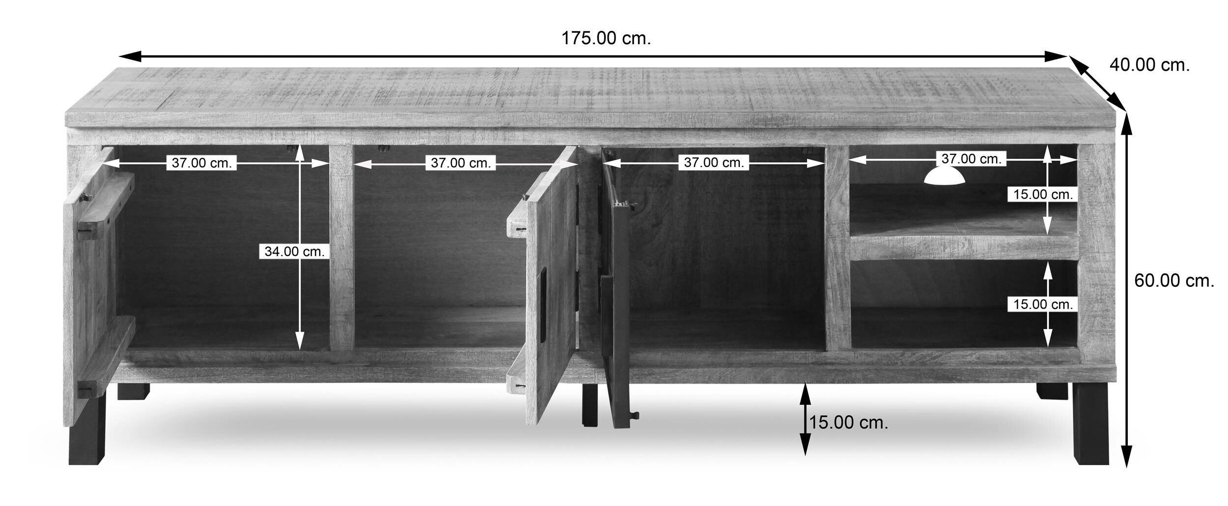 Lowboard Kali latte B/H/T: ca. 175x60x40 cm
