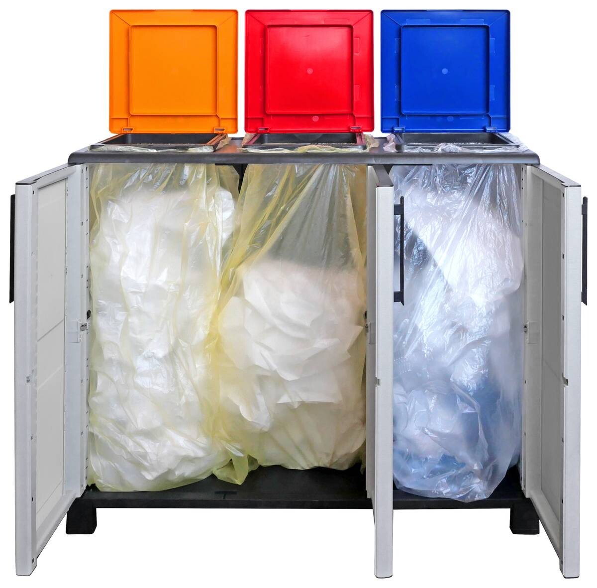 ArtPlast Mülltrennungsschrank Idea hellgrau Kunststoff B/H/T: ca. 102x90x37 cm