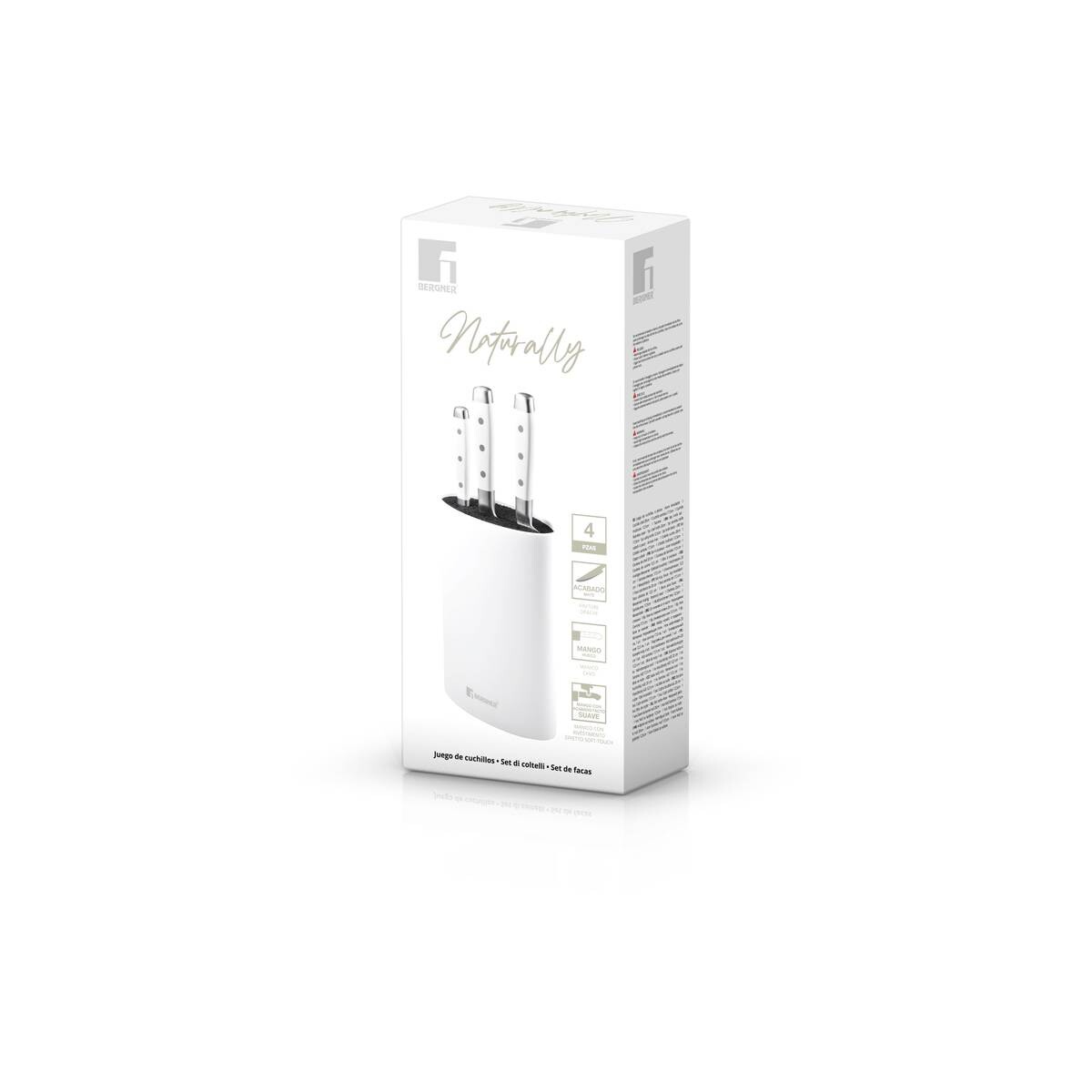 BERGNER Messerset Naturally weiß Edelstahl 4 tlg.