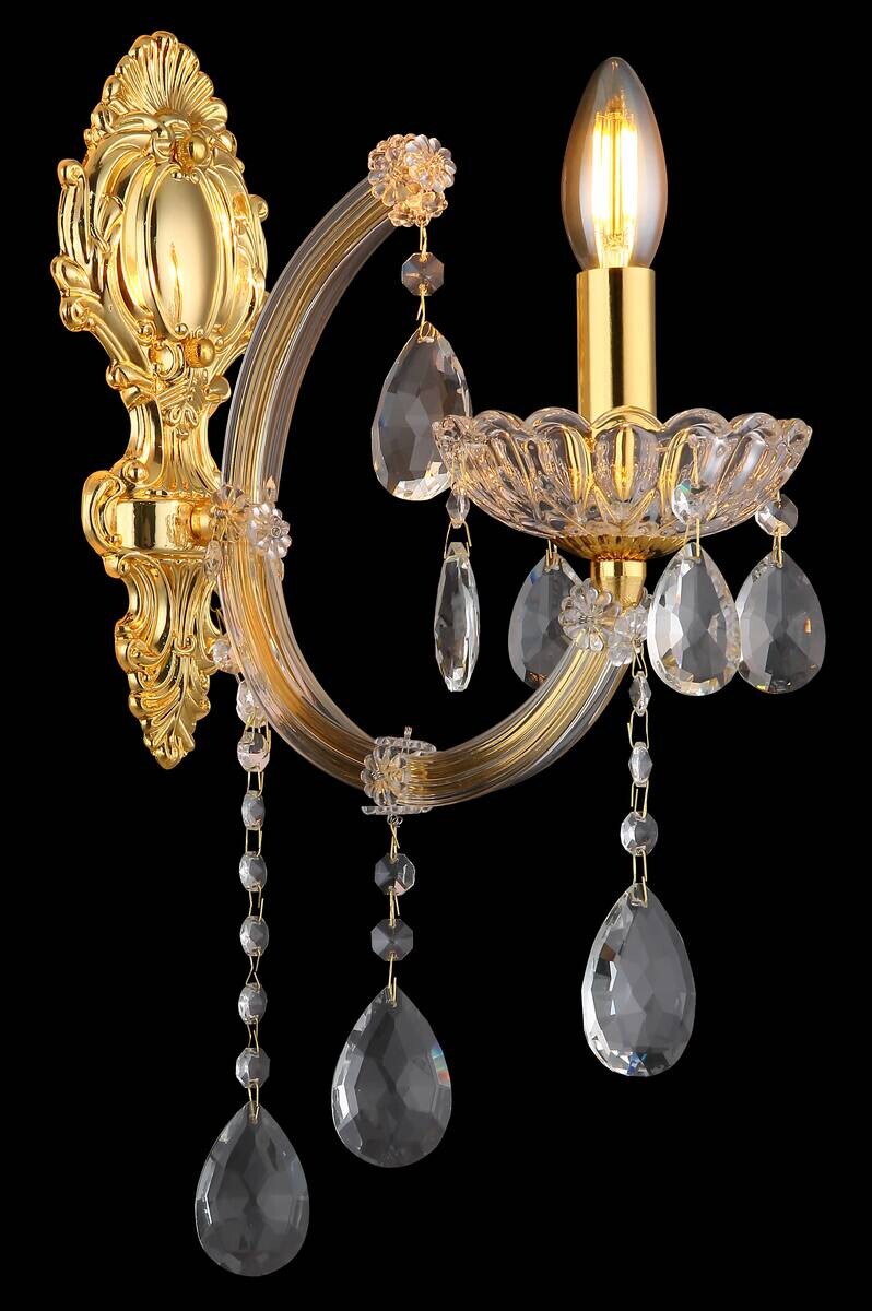 GLOBO Wandleuchte ROSALINDA messing Metall H: ca. 43 cm E14 1 Brennstellen