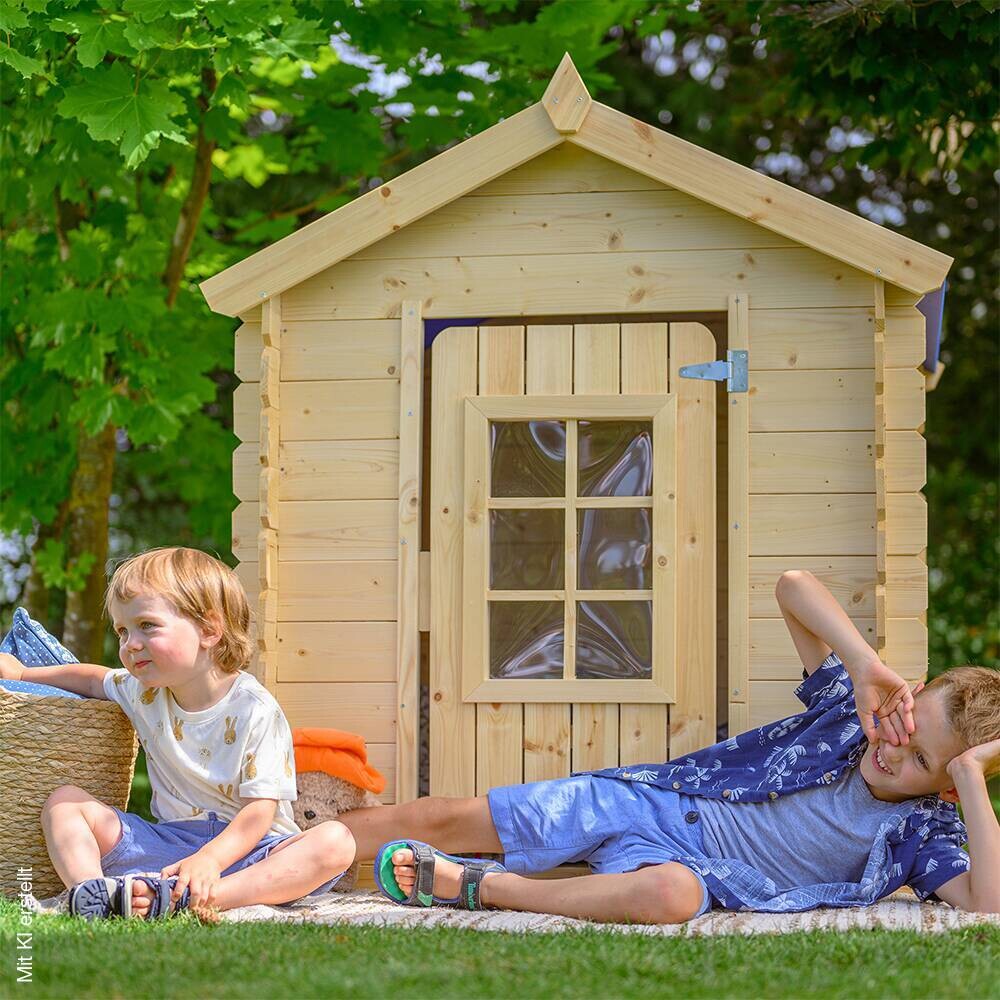 Timbela Kinderspielhaus M570M blau B/H/L: ca. 114x121x111 cm