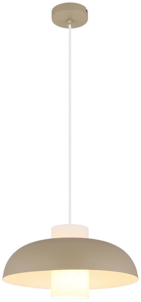 GLOBO Pendelleuchte Lowe sand Metall H/D: ca. 120x38 cm E27 1 Brennstellen