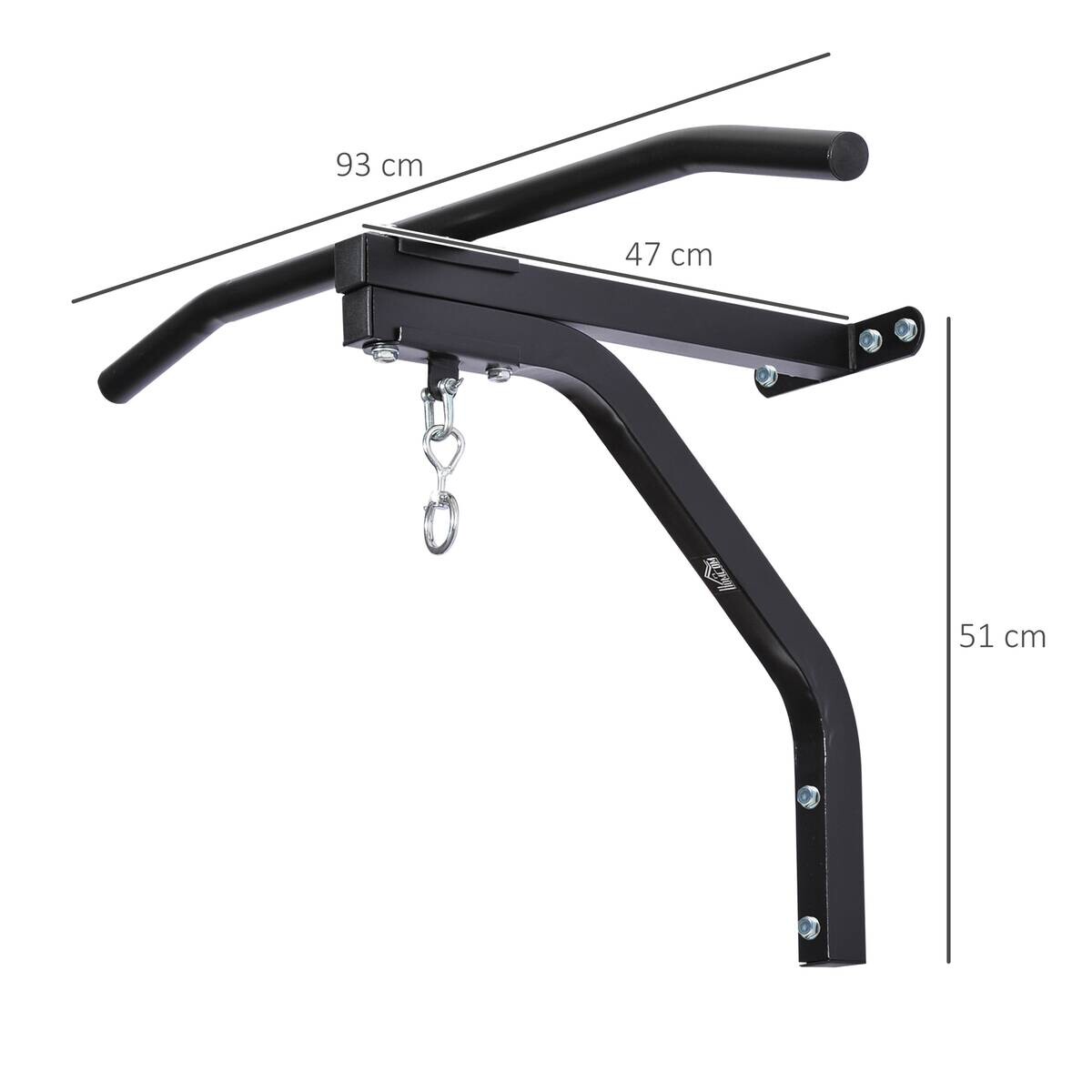 HOMCOM Fitness-Zubehör schwarz Edelstahl B/H/L: ca. 47x93x51 cm