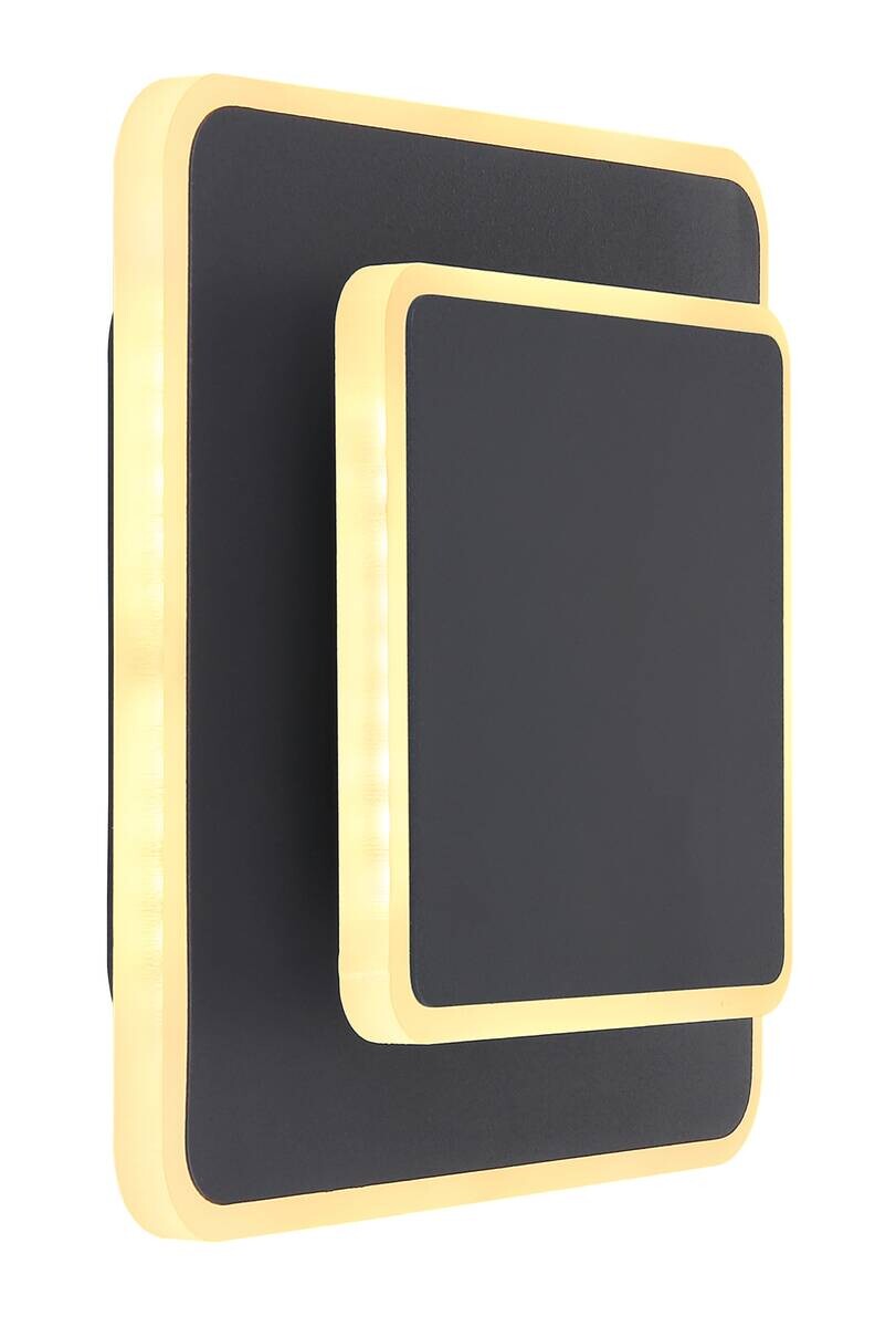 GLOBO LED-Wandleuchte schwarz Opal Acryl Metall B/H: ca. 20x17 cm 1 Brennstellen