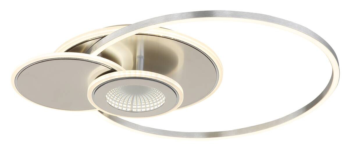 GLOBO LED-Deckenleuchte silber Aluminium Metall B/H/T: ca. 45x7,5x56 cm 1 Brennstellen