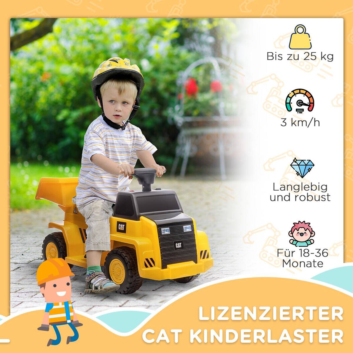 HOMCOM Elektro Kindertraktor gelb B/H/L: ca. 36x74,5x43,5 cm