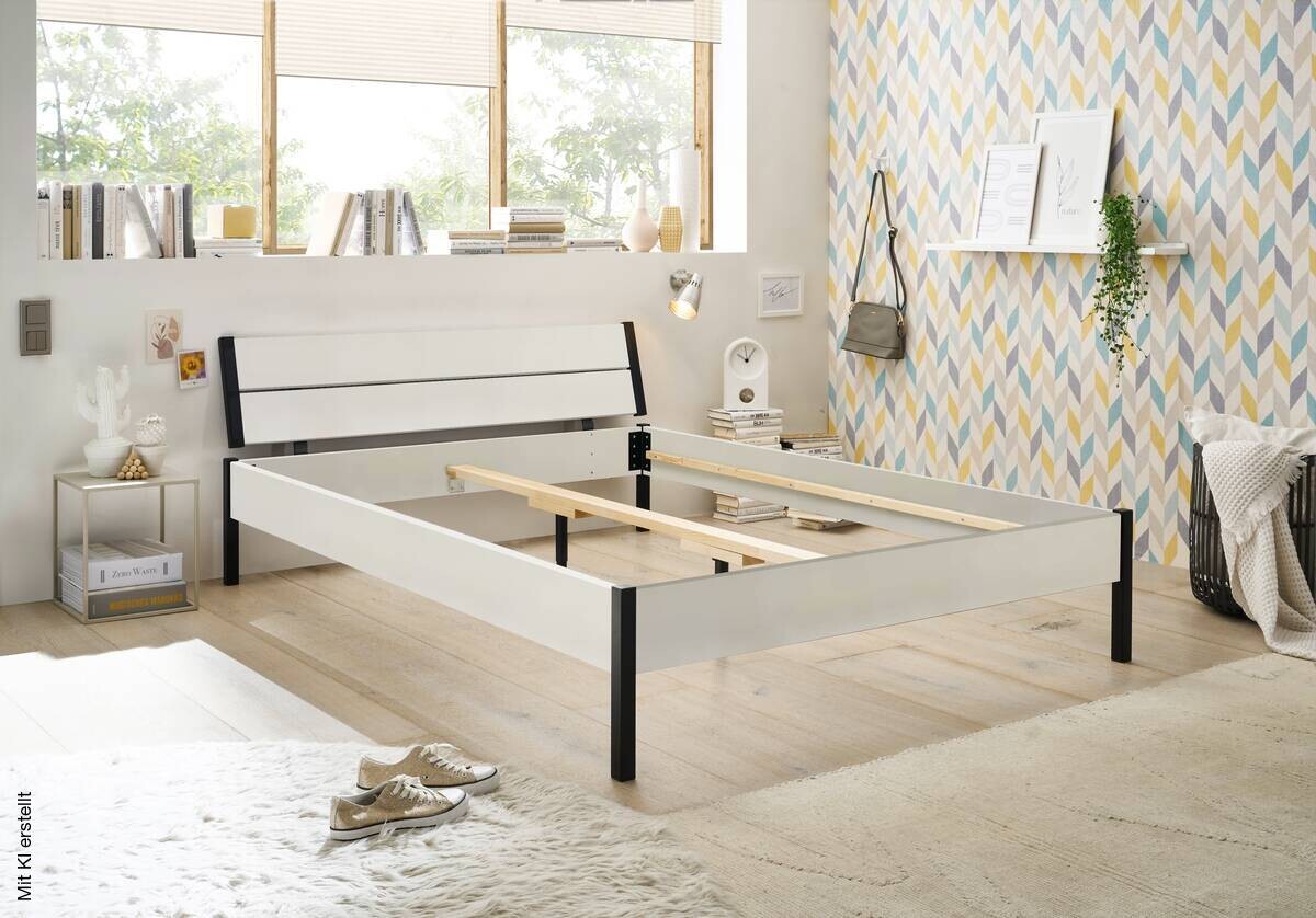 Futonbett Marseille weiß Liegefläche B/L: ca. 140x200 cm